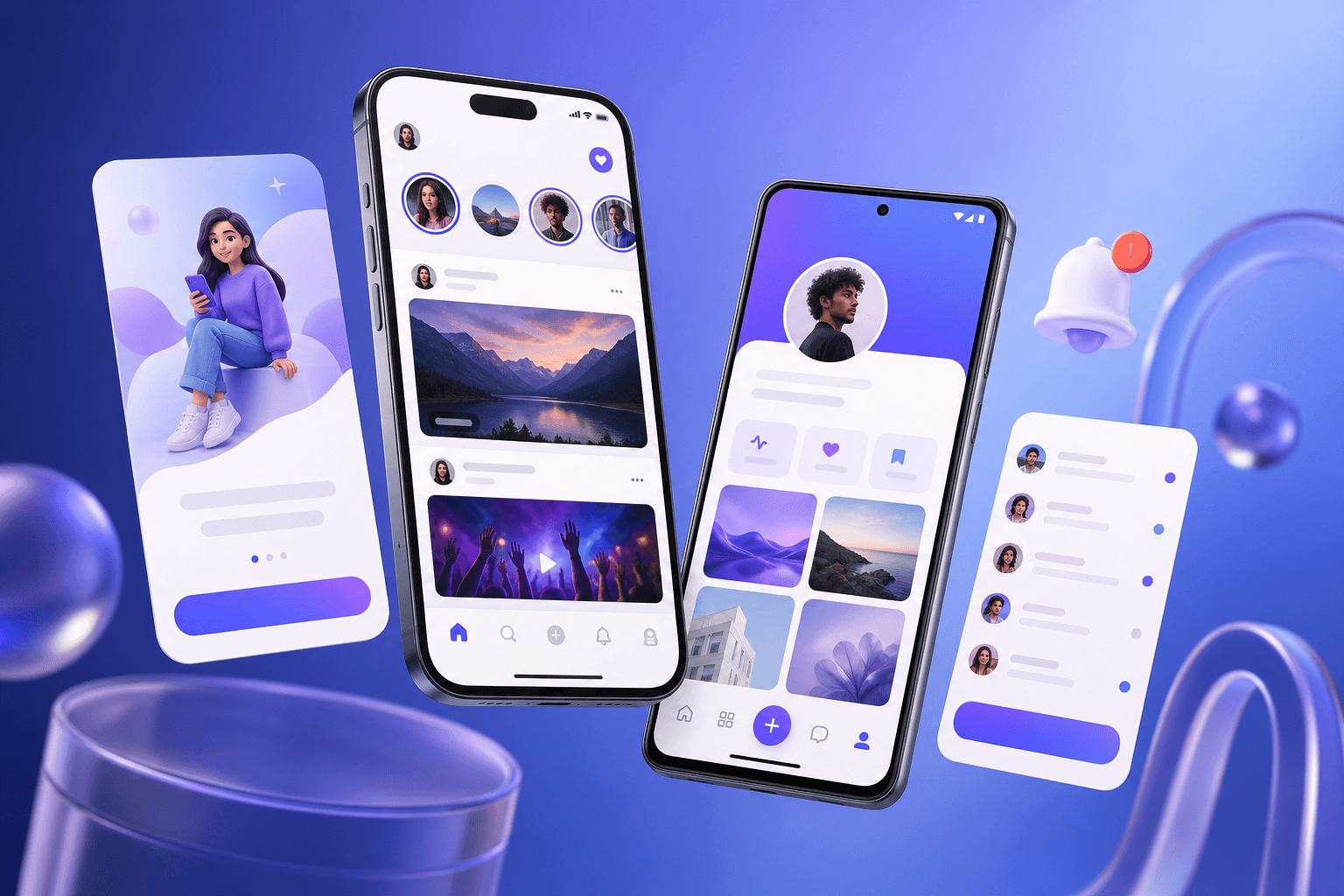 Mobile app development illustration