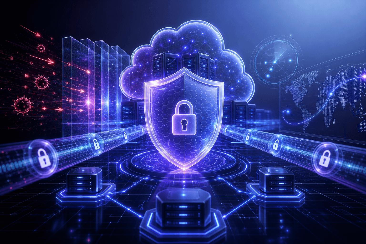 Cybersecurity solutions illustration